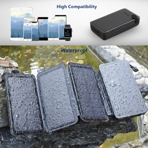 Зовнішній акумулятор з 4 сонячними панелями 18 Вт